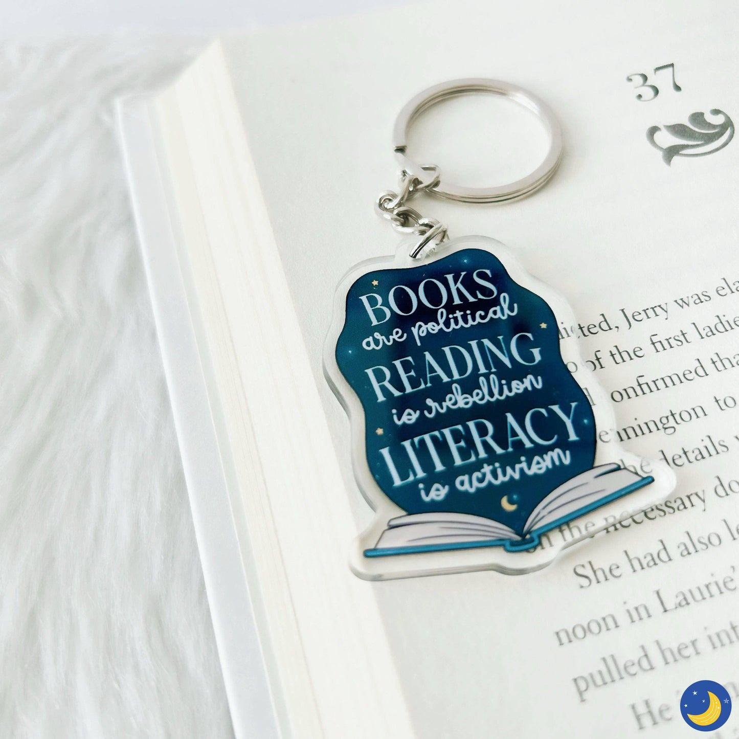 Books Are Political Keychain