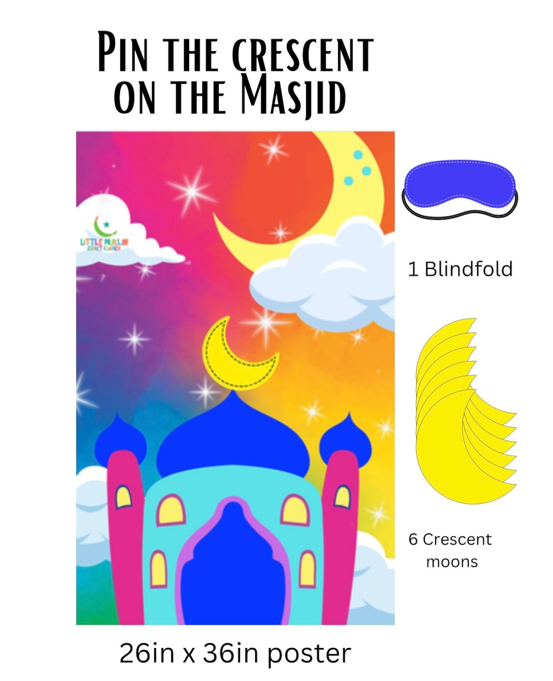 Pin the Crescent on the Masjid | Ramadan Kids Game | Crescent Moon Store