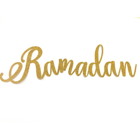 Gold Glitter Ramadan Cursive Banner