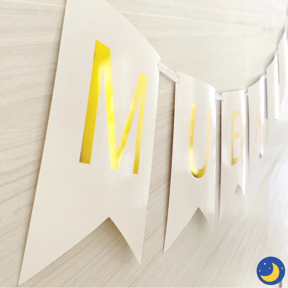 Eid Mubarak Fishtail Banner-Stationary-Amasi Decor-Crescent Moon Store