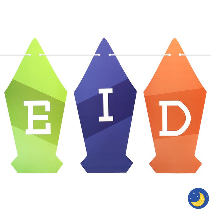 Eid Mubarak Bunting - Multicolored Lantern Shaped-Decorations-Eid Party Co-Crescent Moon Store