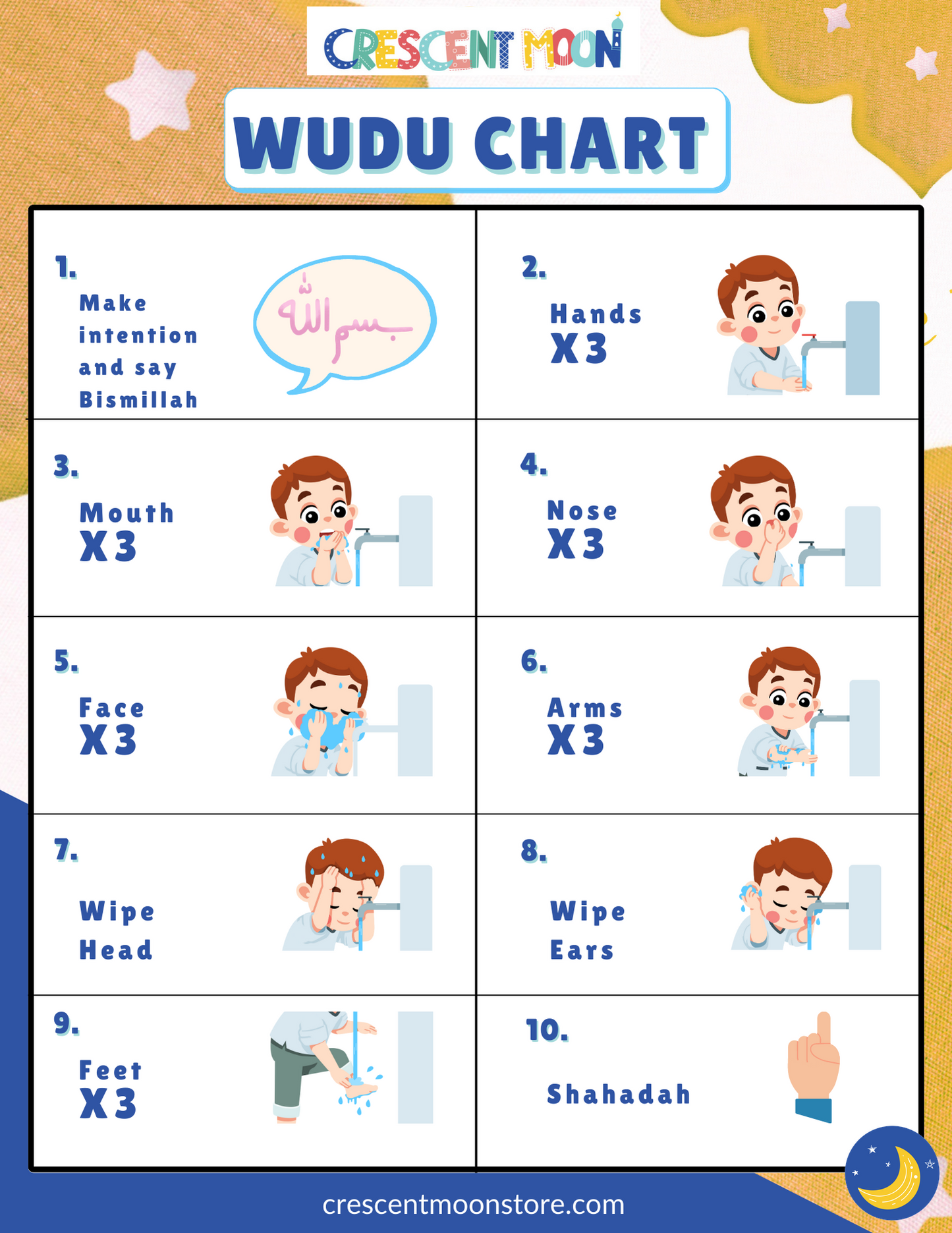 FREE Wudu Printable-Crescent Moon Store-Crescent Moon Store