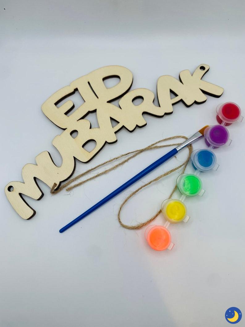 Eid Mubarak Wooden Craft Kit-Crafts-Little Muslim Craft Corner-Crescent Moon Store