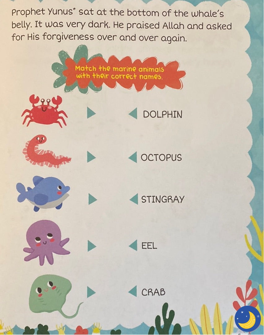 Prophet Yunus Swallowed by the Whale Activity Book-Islamic Books-Kube Publishing-Crescent Moon Store