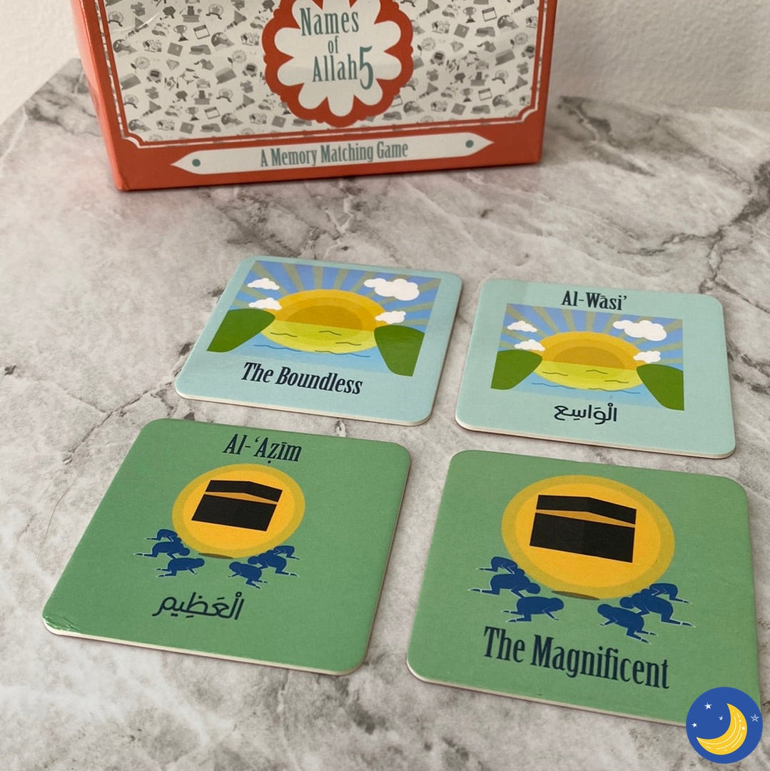Names of Allah 5: A Memory Matching Game-Islamic Books-Zair Zabr Play-Crescent Moon Store