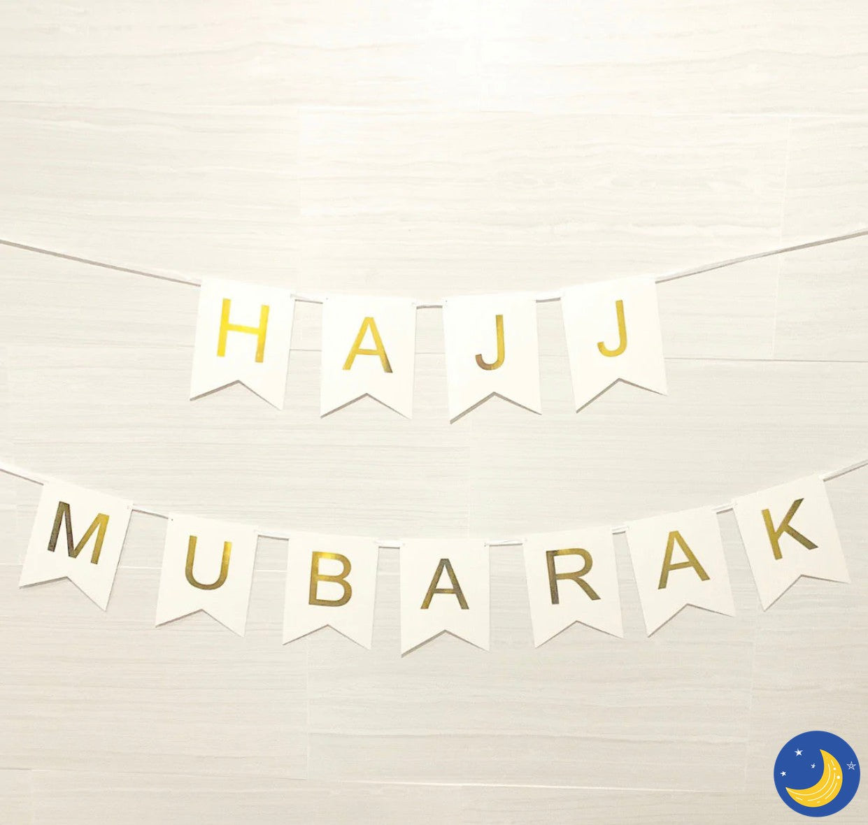 Hajj Mubarak Banner-Stationary-Amasi Decor-Crescent Moon Store