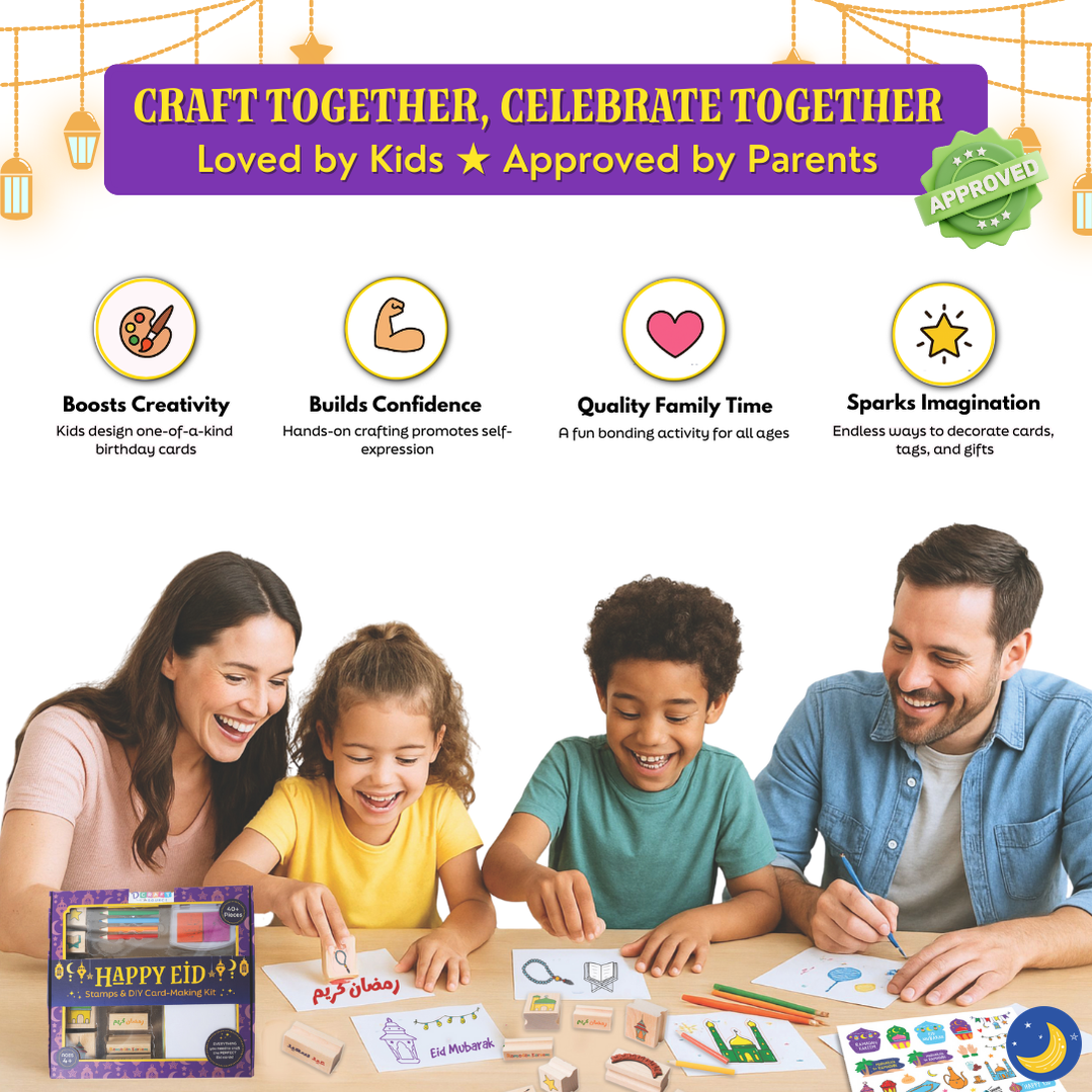 BLESSED RAMADAN & EID - Wooden stamps & DIY Card Making Kit