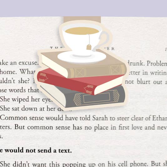 Tea on Books - Jumbo Magnetic Bookmark