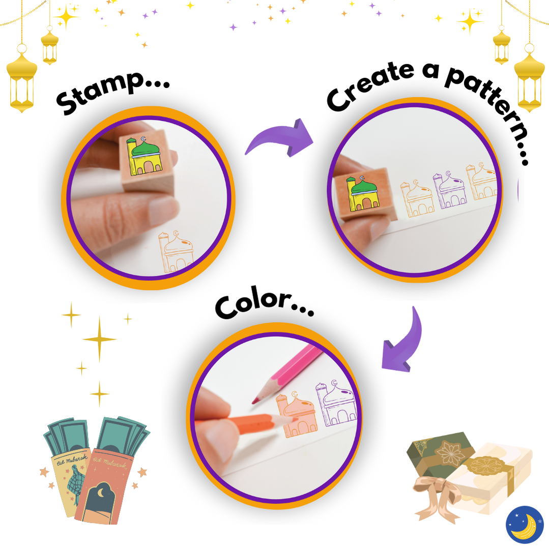BLESSED RAMADAN & EID - Wooden stamps & DIY Card Making Kit