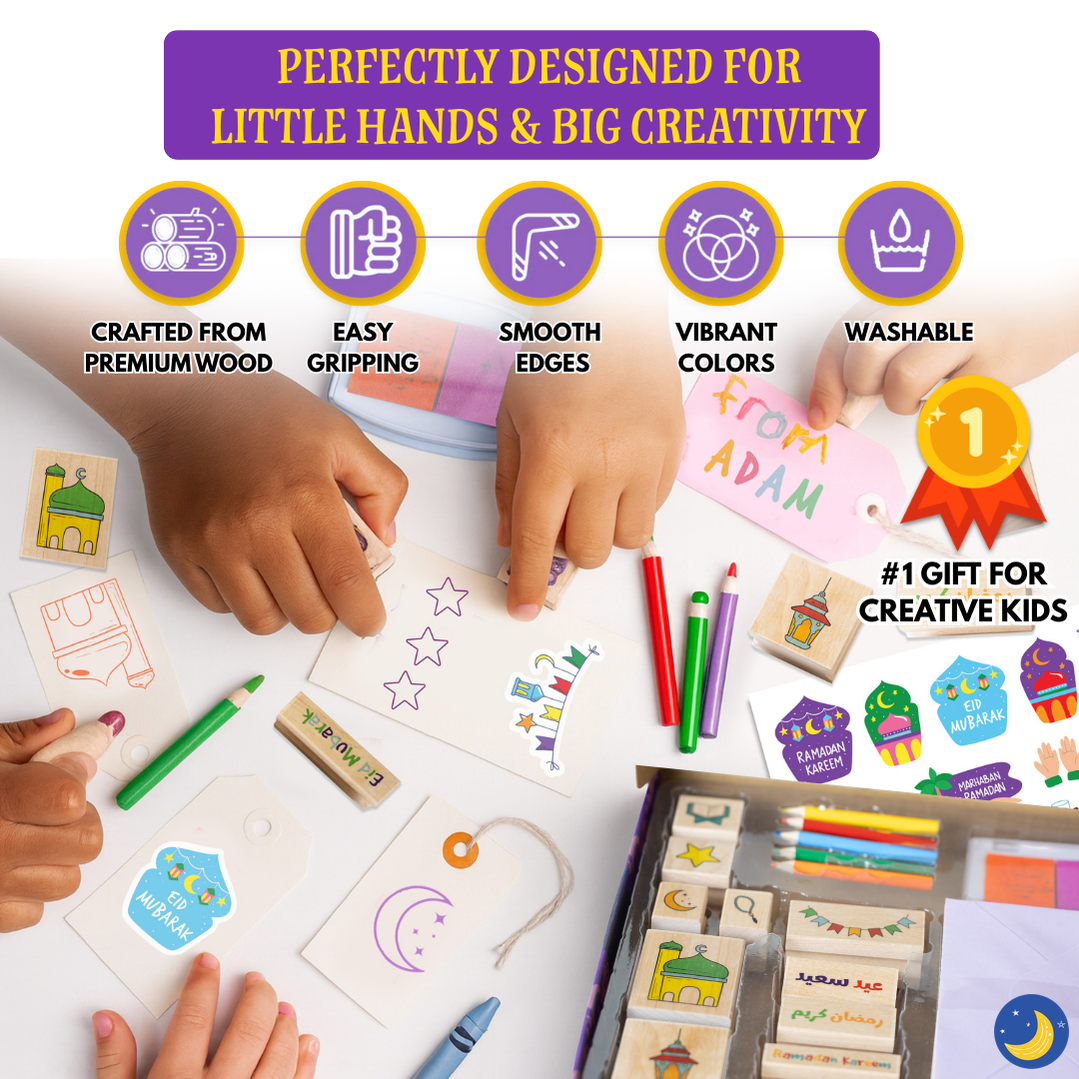 BLESSED RAMADAN & EID - Wooden stamps & DIY Card Making Kit
