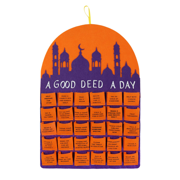 'A Good Deed A Day' Felt Ramadan Calendar - Orange/Purple
