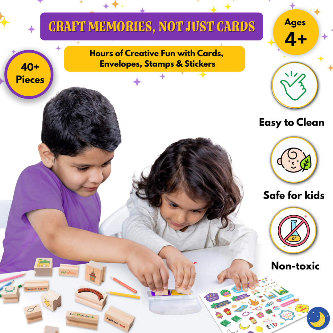 BLESSED RAMADAN & EID - Wooden stamps & DIY Card Making Kit