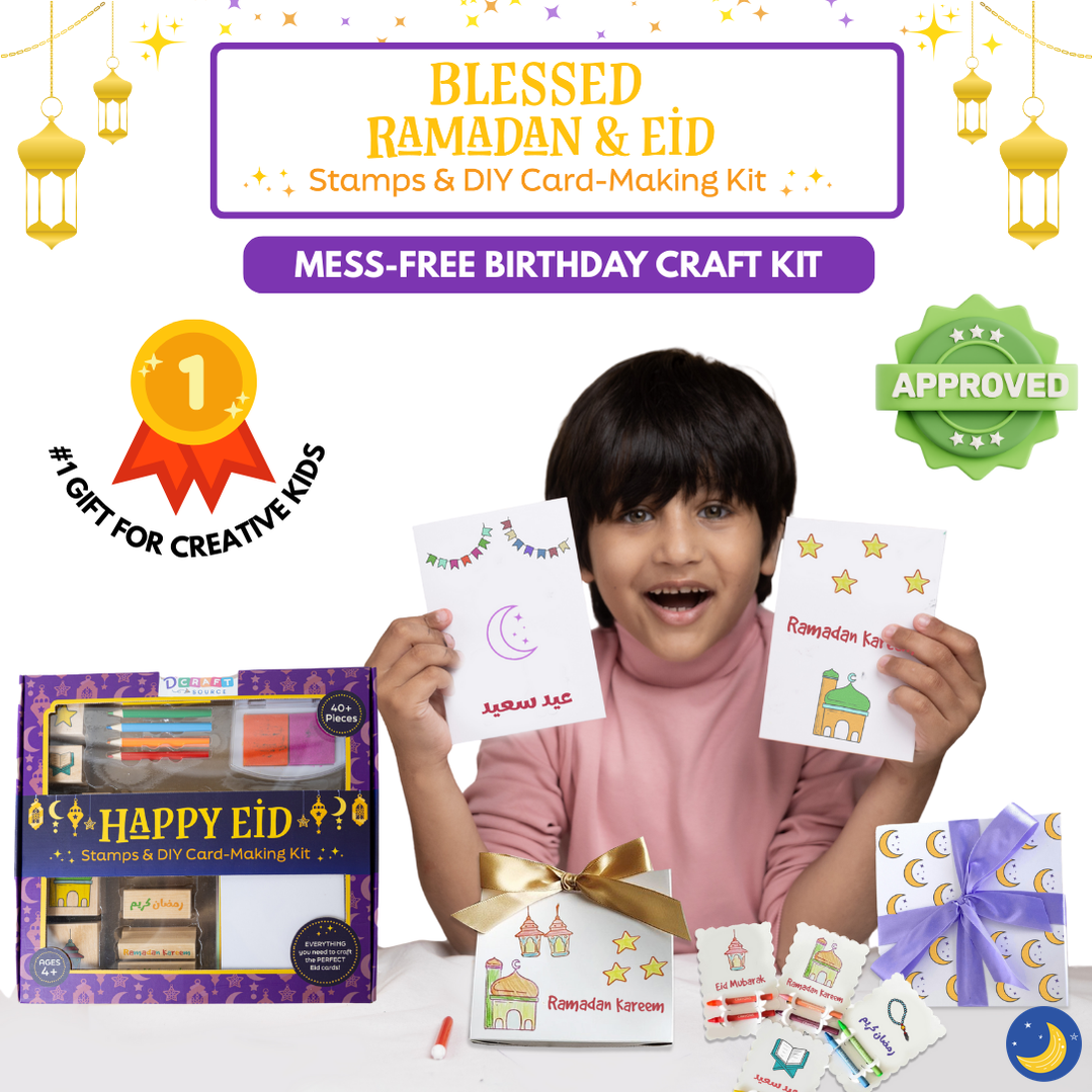 BLESSED RAMADAN & EID - Wooden stamps & DIY Card Making Kit