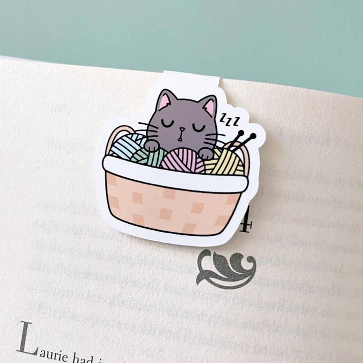 Knitting Cats Magnetic Bookmark