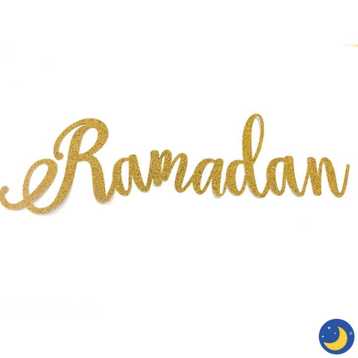 Gold Glitter Ramadan Cursive Banner – Crescent Moon Store
