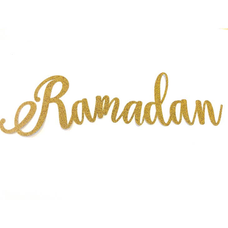 Gold Glitter Ramadan Cursive Banner