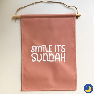 Muslim Wall Banners-Home Decor-My 1st Masjid-Smile It's Sunnah Mauve-Crescent Moon Store
