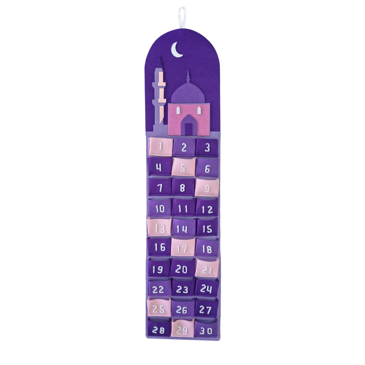 Purple Mosque Pocket Felt Ramadan Calendar