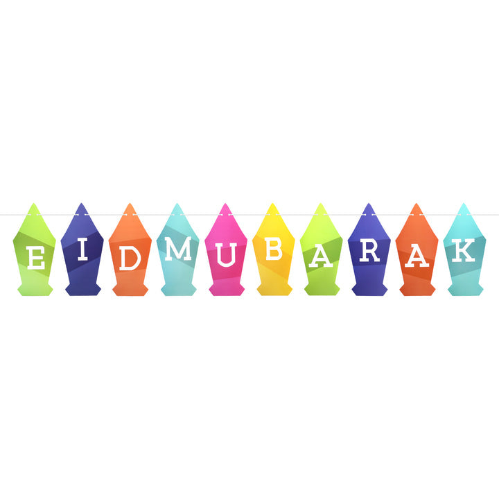 Eid Mubarak Bunting - Multicolored Lantern Shaped