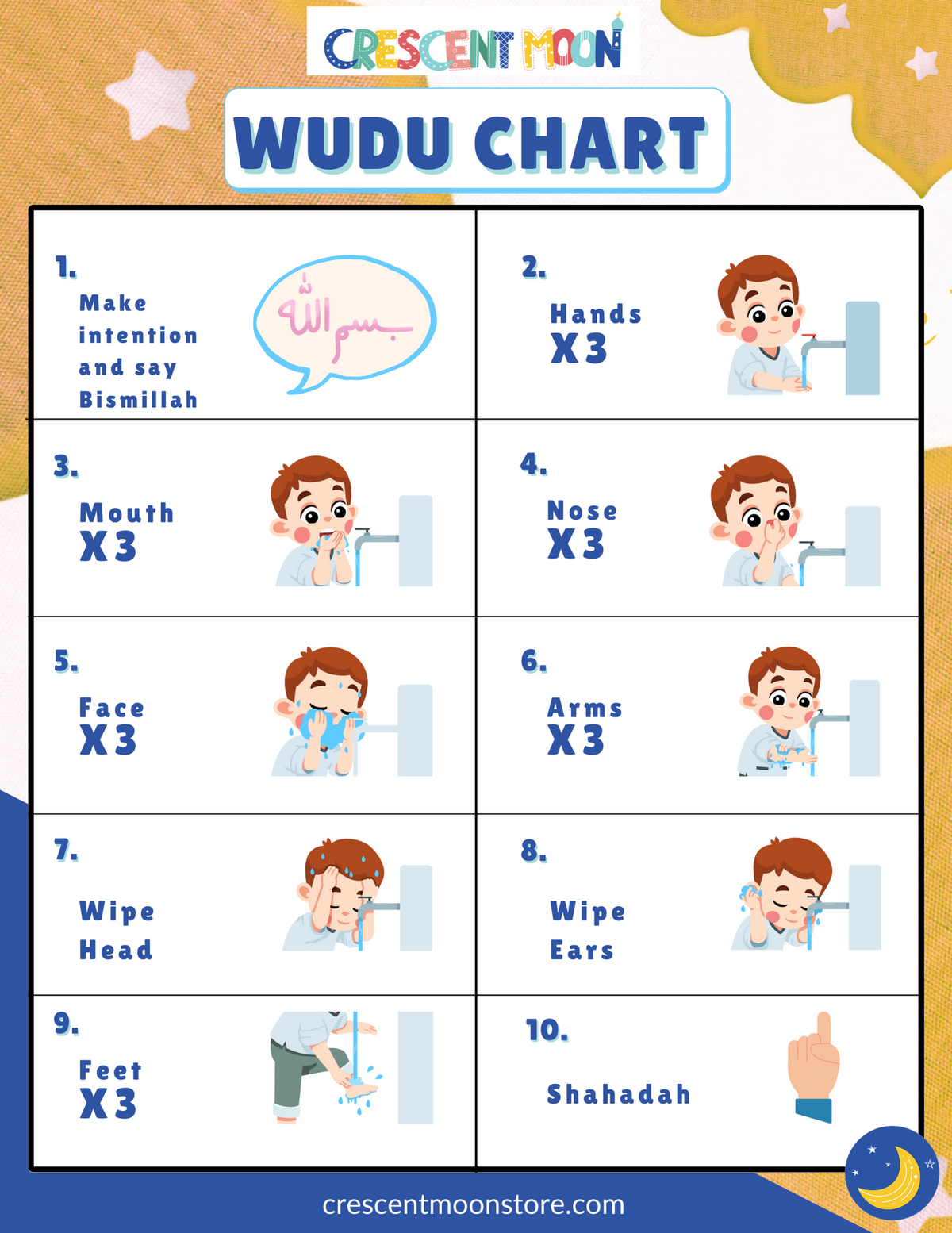 Wudu Rangers FREE Wudu Printable | Muslim Kids Worksheet | Crescent Moon Store