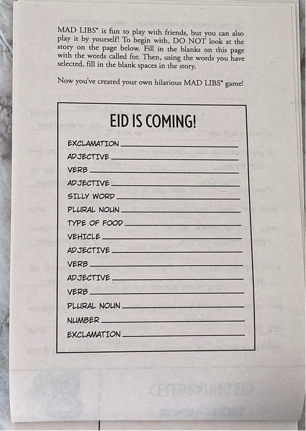 Eid al-Fitr Mad Libs
