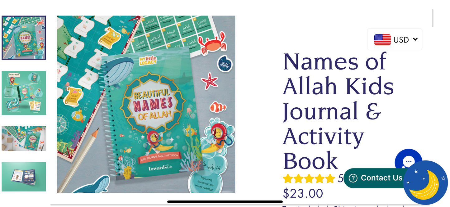 Beautiful Names of Allah | Kids Journal & Activty Book
