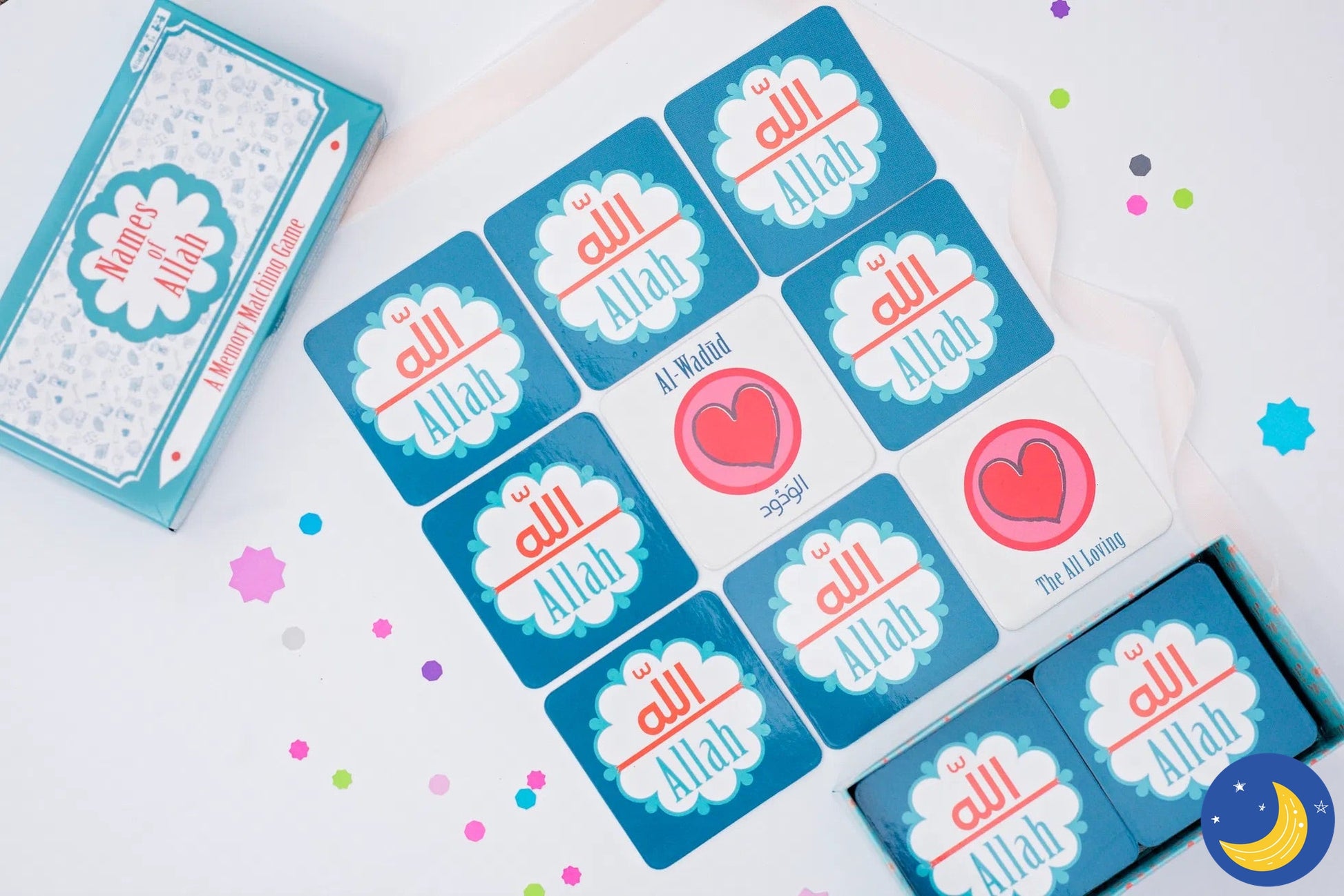 Names Of Allah Memory Matching Game - Cards | Crescent Moon Store