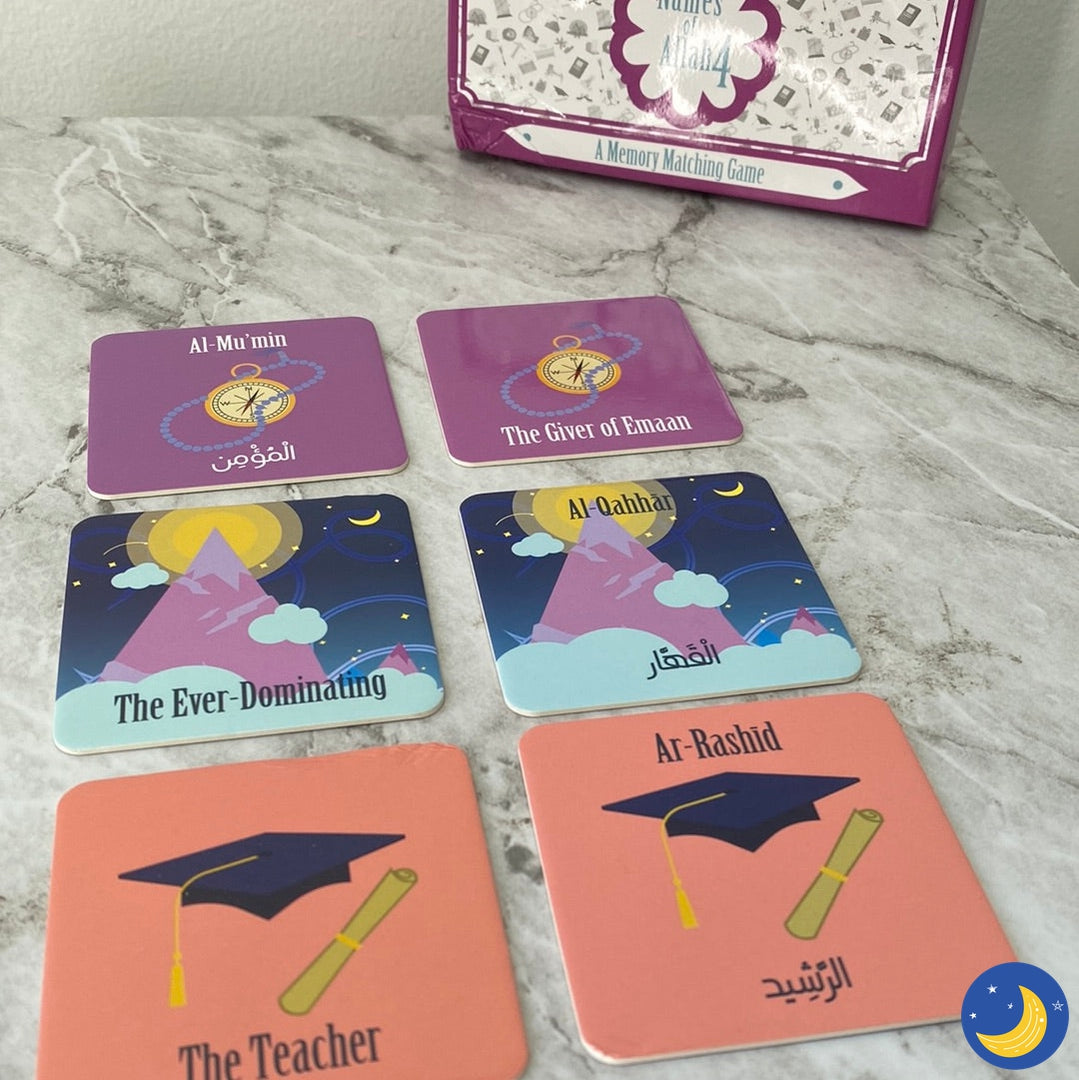 Names of Allah 4: A Memory Matching Game-Islamic Books-Zair Zabr Play-Crescent Moon Store